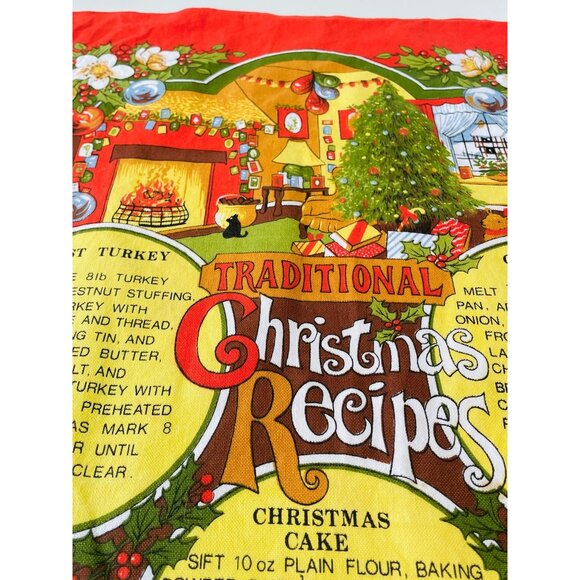 Vintage Vista tea towel, Christmas recipes towel, 100% cotton vintage dishcloth - Picture 3 of 9